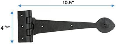 Premium 105-Inch Black Wrought Iron Door Hinges