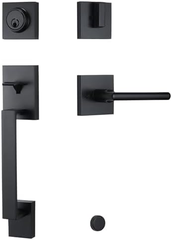 Modern Matte-Black Entry Door Handle
