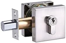 Sturdy Stylish Square Contemporary Deadbolt Lock for Front Entry Doors