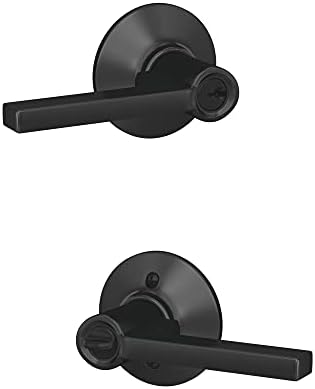 Schlag F51 V LAT Door Lever Matte Black Keyed Entry Lock Solution