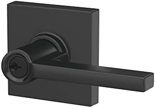 Schlag Door Lever with Collins Trim Matte Black