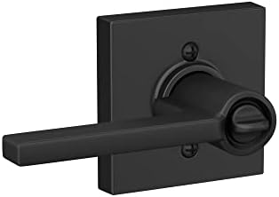 Schlag Door Lever with Collins Trim Matte Black