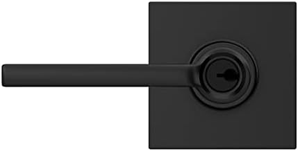Schlag Door Lever with Collins Trim Matte Black