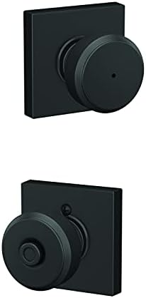 Matte Black Schlage F40 Door Knob Trim BWE 622 COL