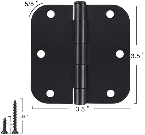 Matte Black Door Hinges 35-inch