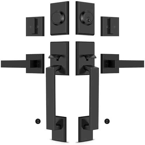 Secure your home with a double front door lock in matte black