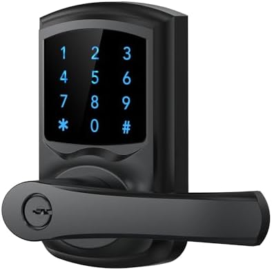 HIDALIFE Keyless Entry Door Lock with Handle Matte Black