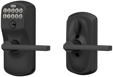 SCHLAGE Plymouth Keypad Entry with Flex-Lock Latitude Lever Matte Black