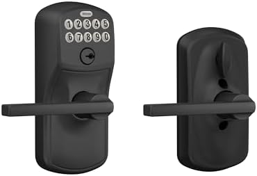 SCHLAGE Plymouth Keypad Entry with Flex-Lock Latitude Lever Matte Black