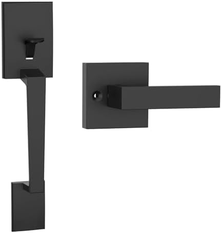HOSOM Matte Black Front Door Handle Set - Versatile Door Security