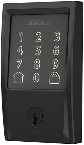 Schlag Smart Wi-Fi Deadbolt with Century Trim in Matte Black