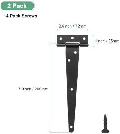 2-Pack Iron T-Strap Shed Door Hinges