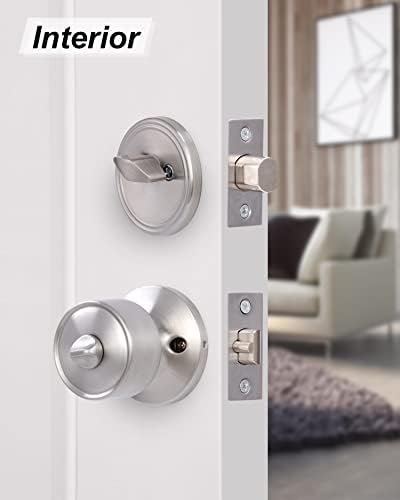 2 Set Keyed Alike Entry Door Knobs Deadbolt Lock Set