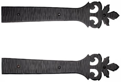 2-Pack 12 Black Faux Strap Hinges Rustic Farmhouse Door Hardware