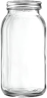 Gling 64 oz Wide-Mouth Glass Mason Jar