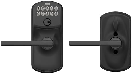 SCHLAGE Plymouth Keypad Entry with Flex-Lock Latitude Lever Matte Black