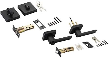 Modern Square Entry Lever Door Handle Set