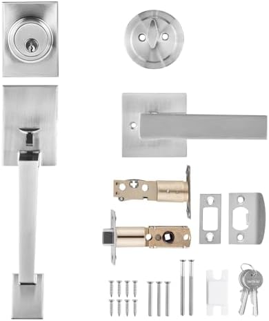 VEVOR Front Door Handle Set with Satin Nickel Hardware