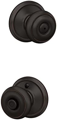 SCHLAGE Georgian Door Knob Aged Bronze with Emergency Key