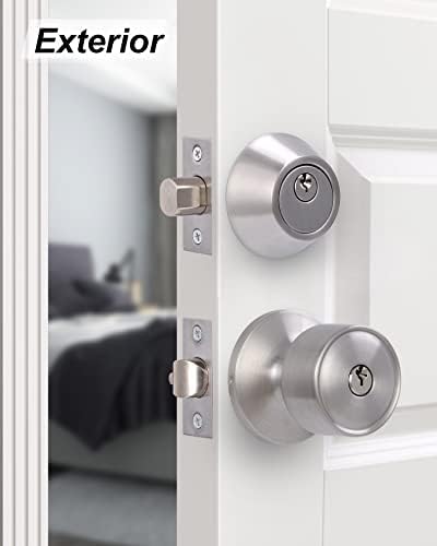 2 Set Keyed Alike Entry Door Knobs Deadbolt Lock Set