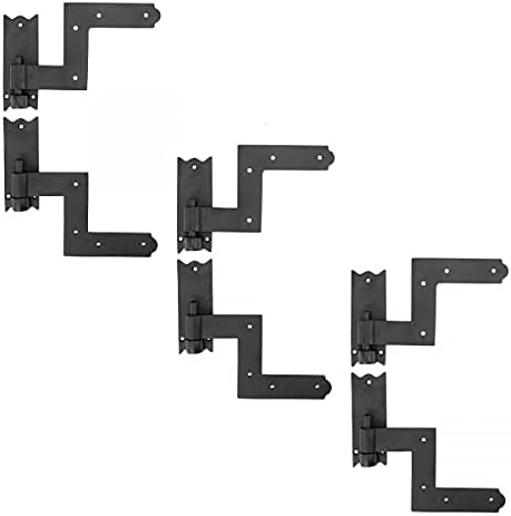 Black Wrought Iron Hinges - Lift-Off Pintle Strap Pair