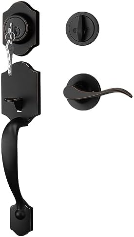 GoldenWarm Oil-Rubbed Bronze Front Door Handle Deadbolt Set