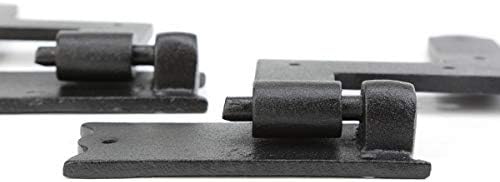 Black Wrought Iron Hinges - Lift-Off Pintle Strap Pair