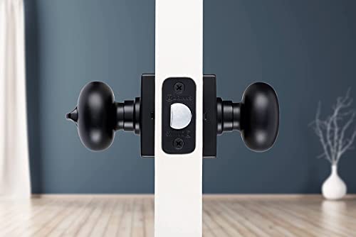 6-Pack Set - Matte Black Modern Privacy Door Knob Deadbolt