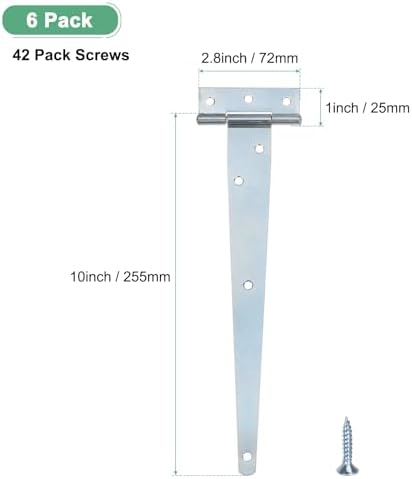 Durable Multipurpose Hinges for sheds and Barn Doors 6-Pack White