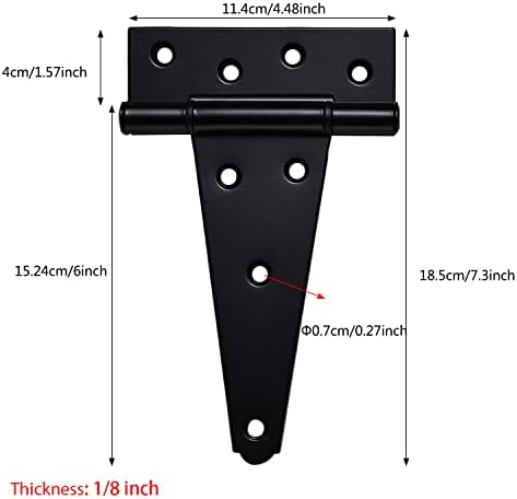 Sankins 6-Inch T-Strap Hinges Heavy Duty for sheds yards barns