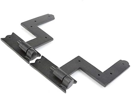Black Wrought Iron Hinges - Lift-Off Pintle Strap Pair