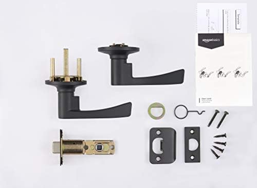 Amazon Basics Victorial Door Lever Passages 6-Pack Matte Black