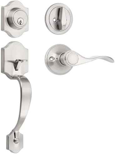 Versatile Door Handle Set with SATIN Nickel Finish