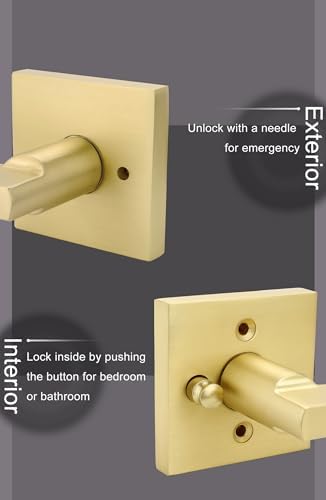 GoldenWarm Best Quality Gold Interior Door Handle with Privacy