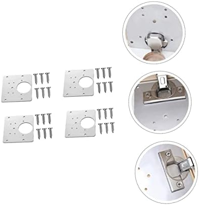 Artibetter Stainless Steel Hinge Repair Plate 4-Pack for Furniture Eroding Hinges