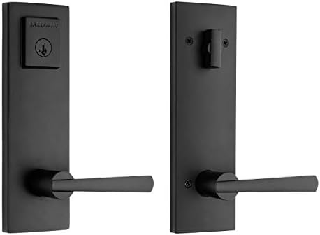 Baldwin Spyglass Entry Handleset with SmartKey Re-Key Matte Black