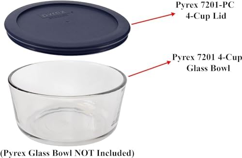 Pyrex Original 4-Cup Blue Lids dishwasher safe made in the USA