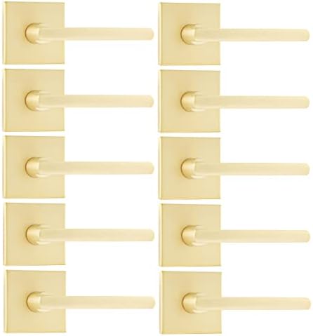 10-Piece Set of Leydebong Dummy Door Handles in Satin Brass