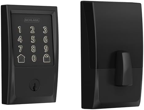 Schlag Smart Wi-Fi Deadbolt with Century Trim in Matte Black