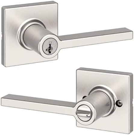 Kwikset Casey Entry Door Handle with SmartKey Security and Reversible Lever