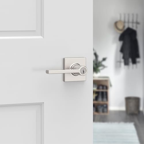 Kwikset Casey Entry Door Handle with SmartKey Security and Reversible Lever