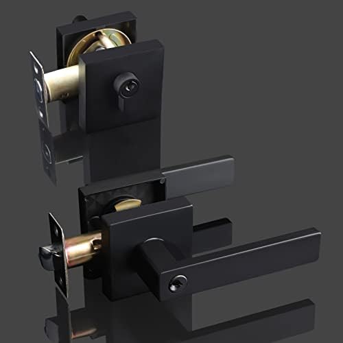 EHomeWare 2 Set Entry Lever Door Handle Deadbolt Lock Set