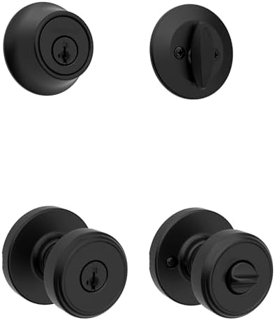 Secure Front Door Lock Set with Matte Black