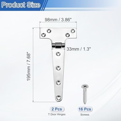 UXCell 2-Piece T-Strap Door Hinges