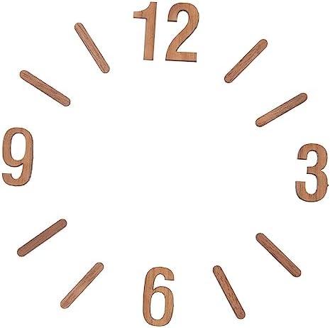 EXCEART Roman Numeral Digital Wall Clock DIY Wood Panel with Glue Included