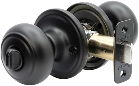 Copper Creek matte black door knobs - Privacy locking function