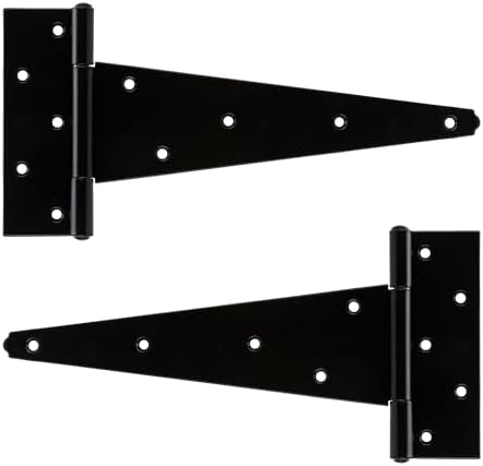 CHIJANE10 Inch Heavy Duty T-Strap Shed Door Hinges 2 Pack