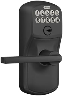 SCHLAGE Plymouth Keypad Entry with Flex-Lock Latitude Lever Matte Black