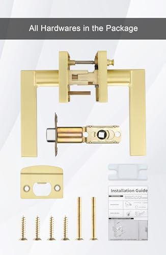 GoldenWarm Best Quality Gold Interior Door Handle with Privacy