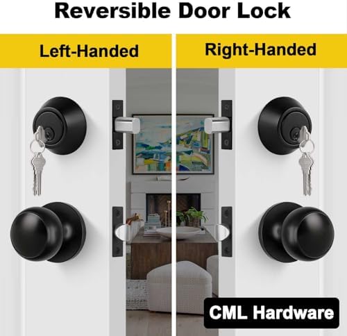 CML Hardware Deadbolt Door Lock and Passage Knob Set